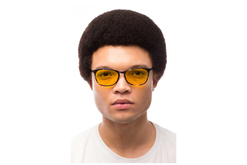 Man Wearing Galaxy Light Sensitivity Glasses Prescription