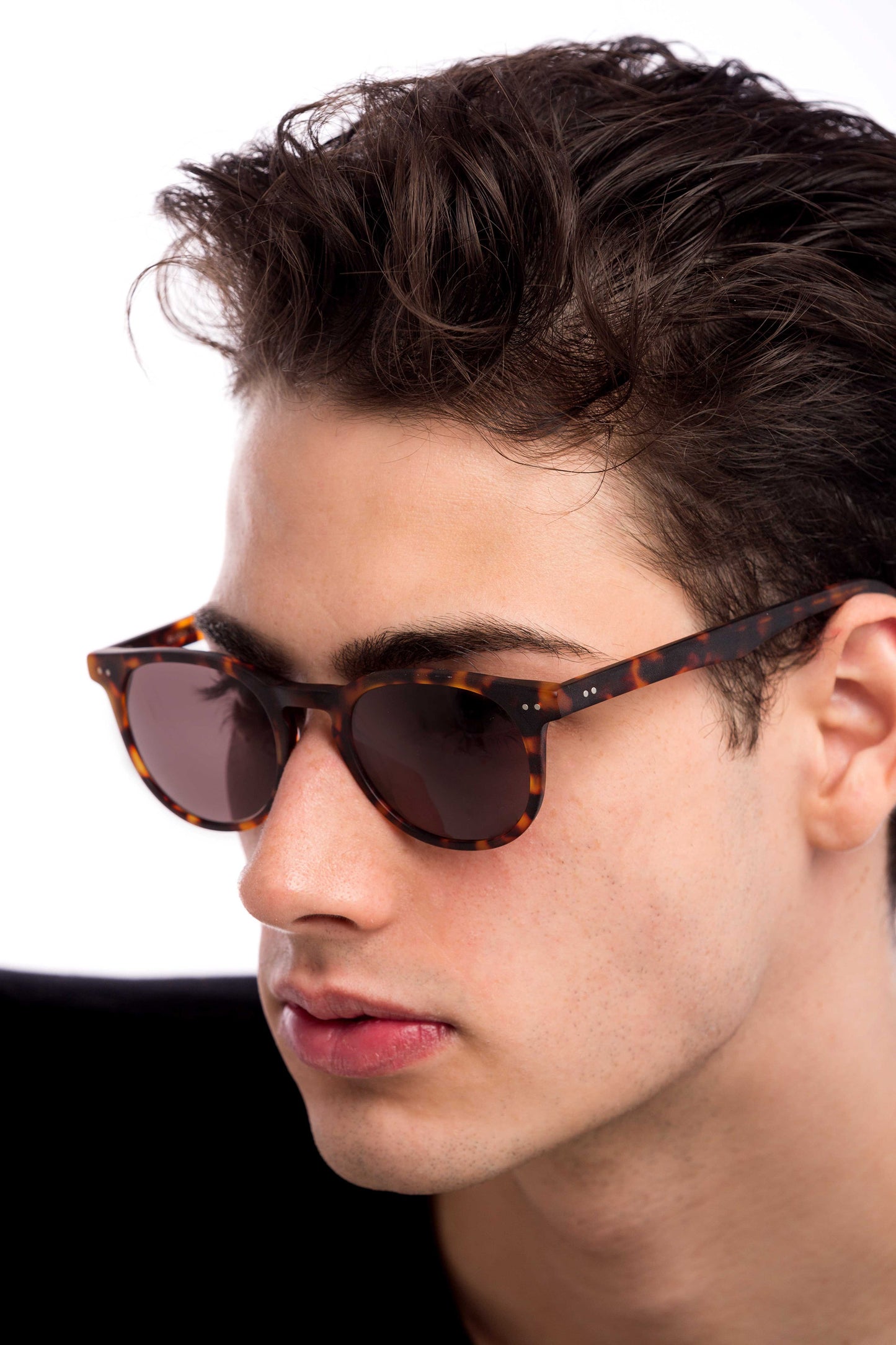 Man Wearing Clarke Sunglasses (Brown)